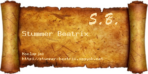 Stummer Beatrix névjegykártya